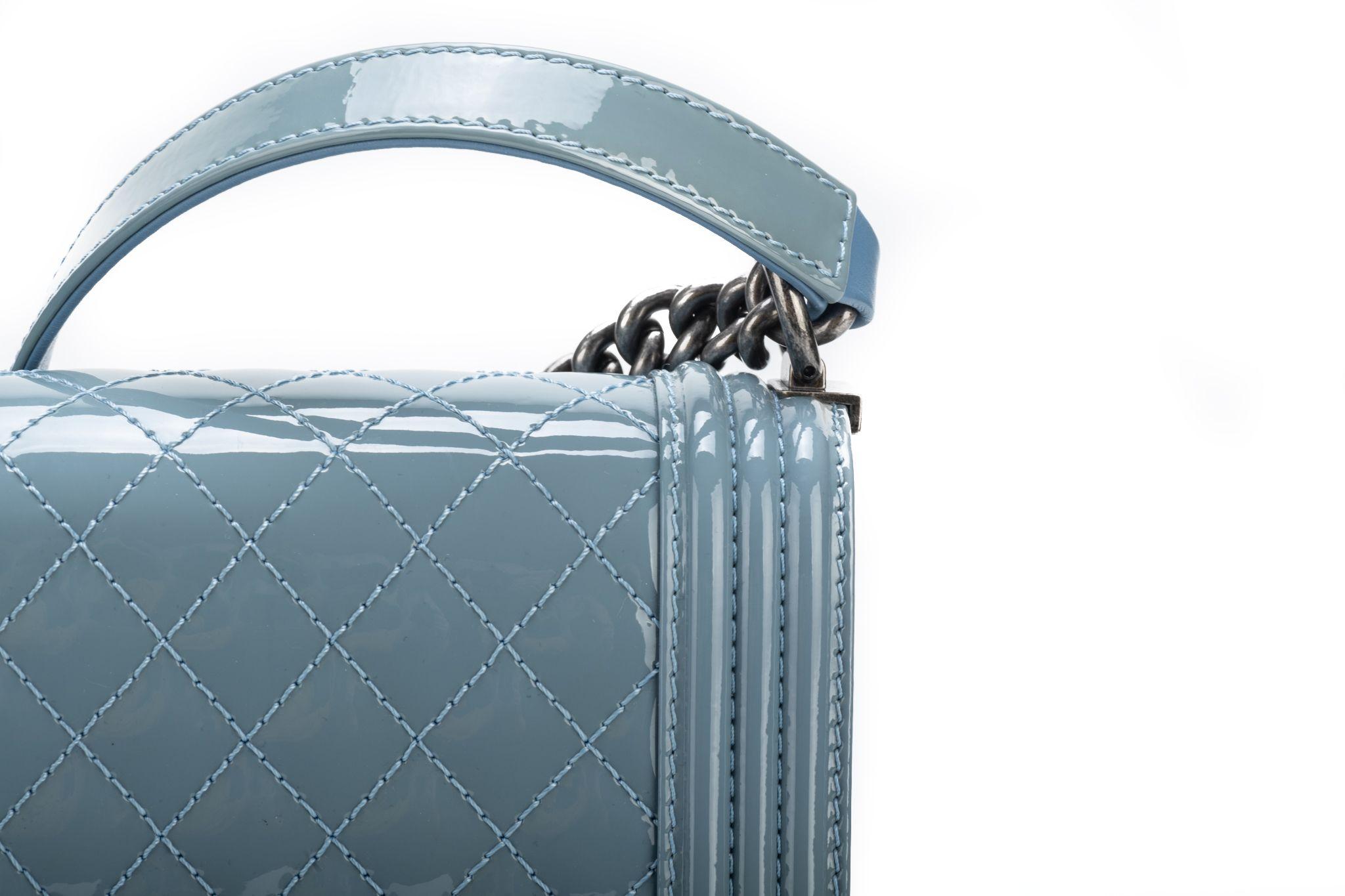 Chanel Celeste Patent Jumbo Boy Bag For Sale 2
