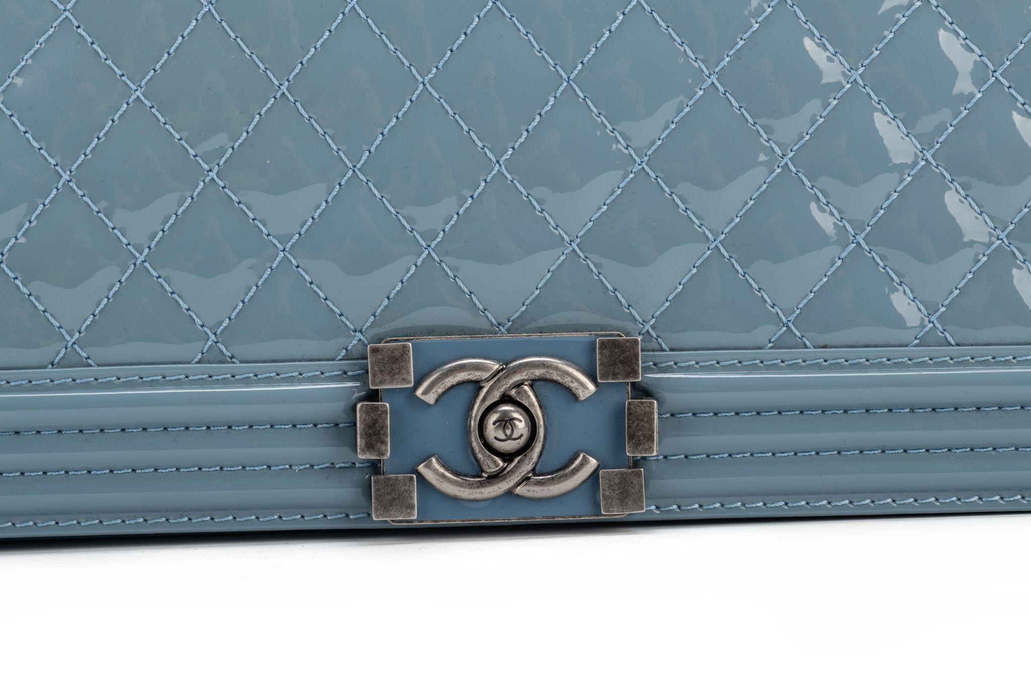 Chanel Celeste Patent Jumbo Boy Bag For Sale 1