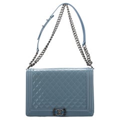 Used Chanel Celeste Patent Jumbo Boy Bag