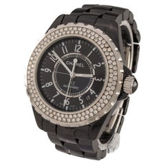 Used Chanel Ceramic Automatic Watch Diamond Bezel 38 mm H0950