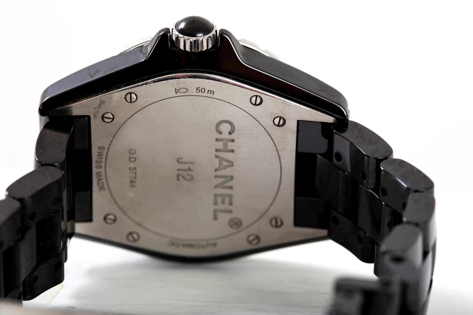 Chanel Ceramic Diamond Dial J12 Automatic Wristwatch H3109 in Original Box 1