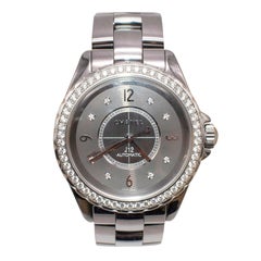 Chanel Ceramic Grey J12 Diamond 38mm Watch