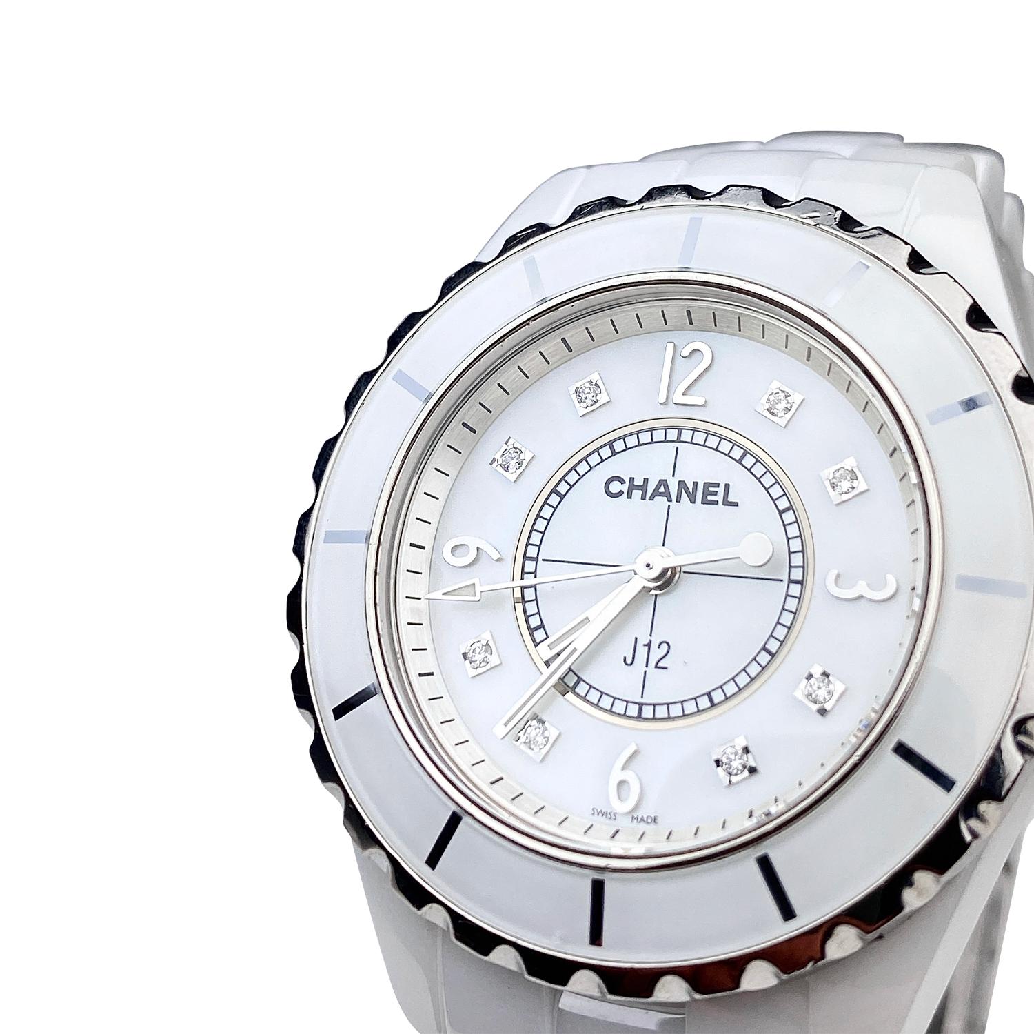 Women's Chanel Ceramic White J 12 Watch  For Sale