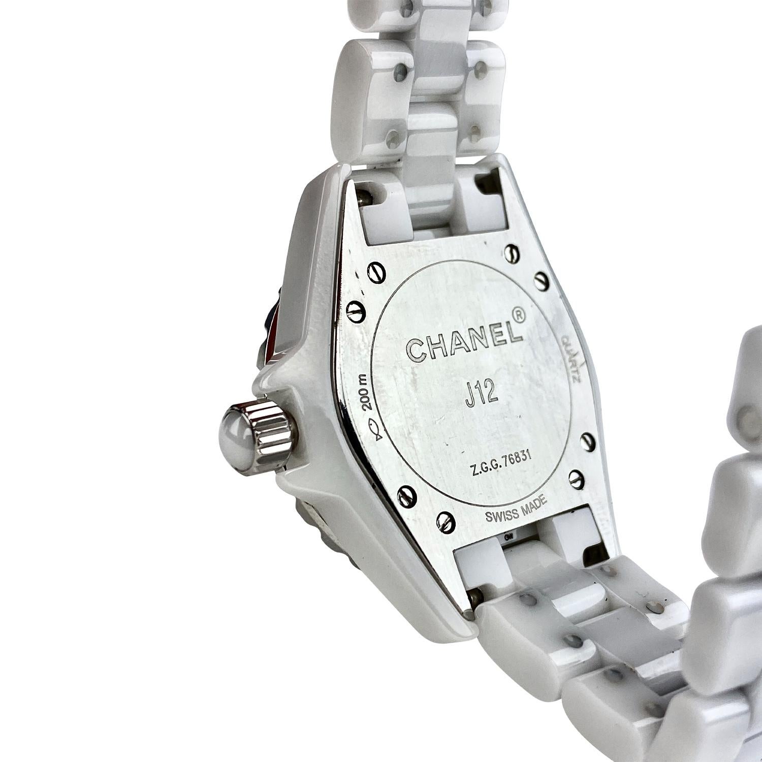 Chanel Ceramic White J 12 Watch  For Sale 1