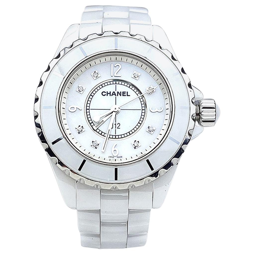 Chanel Ceramic White J 12 Watch  For Sale