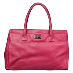 Vintage Chanel Cerf Caviar 209409 Hot Pink Leather Tote