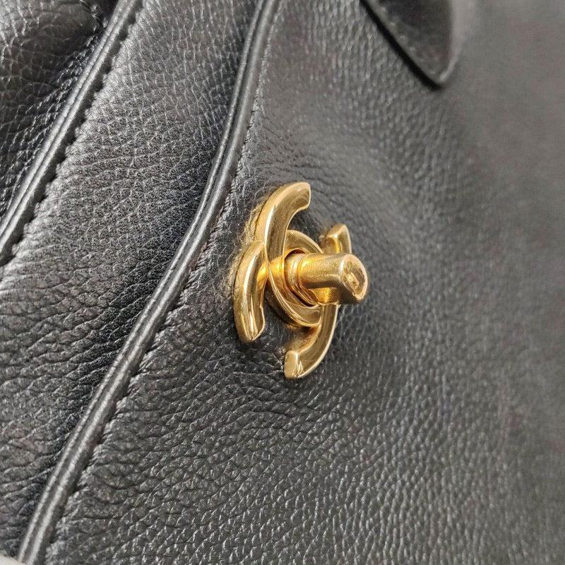 Chanel Cerf Executive Black Caviar Leather Handbag Gold Hardware 8