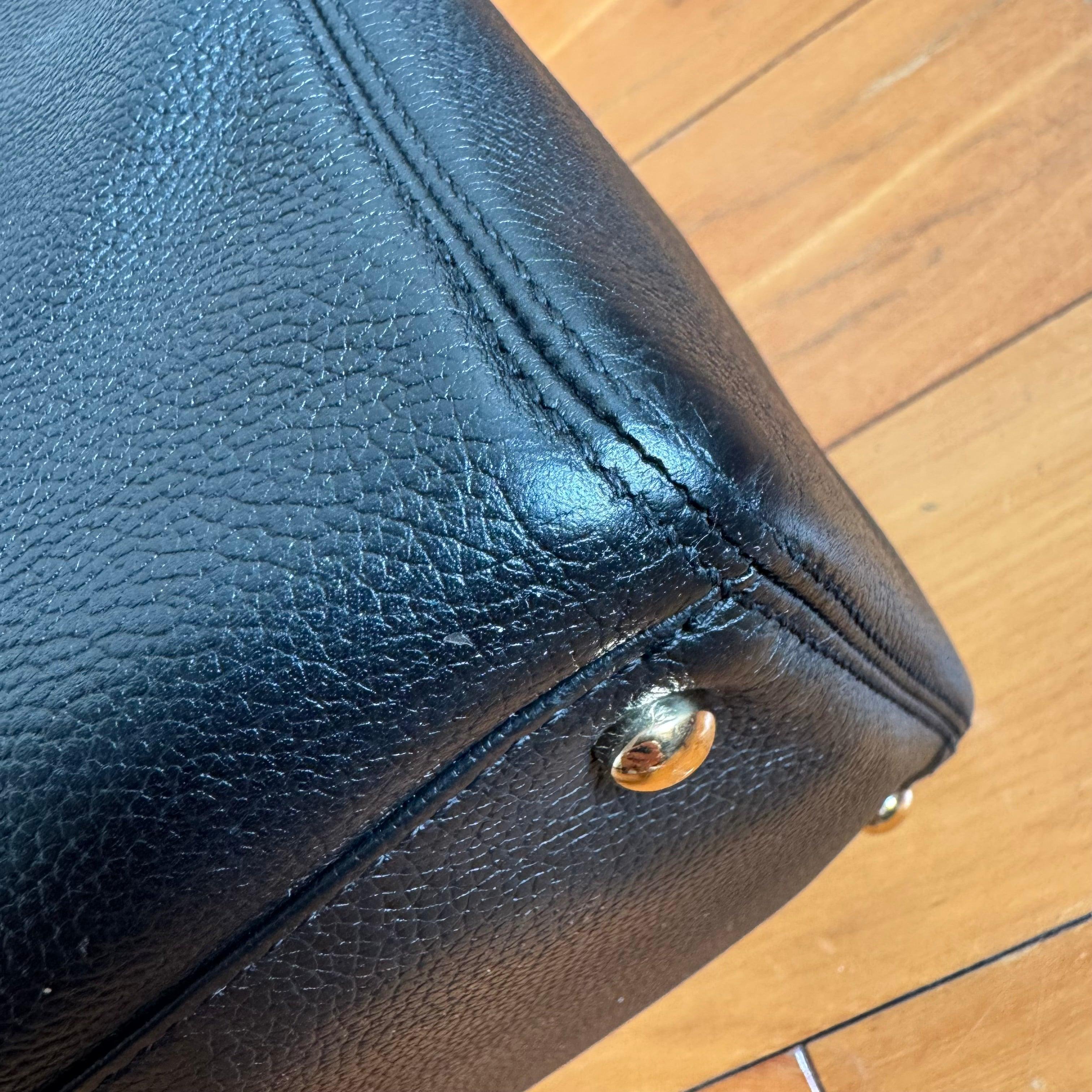 Chanel Cerf Executive Black Caviar Leather Handbag Gold Hardware 14