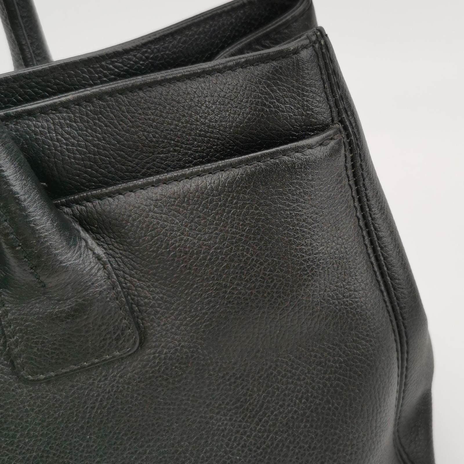 Chanel Cerf Executive East West Small Black Caviar Leather Handbag For Sale 8