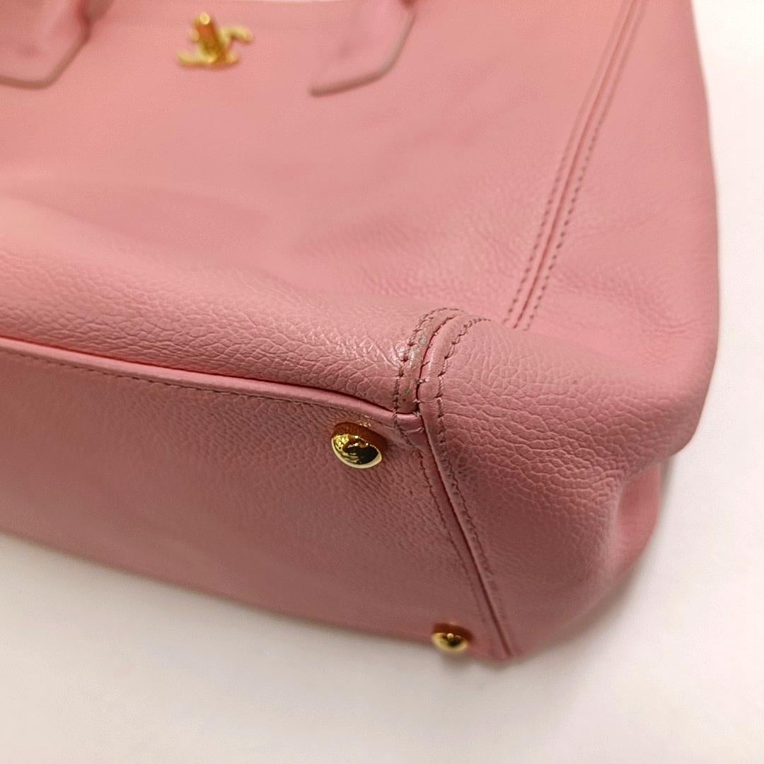 Chanel Cerf Executive Pink Caviar Leather Handbag Gold Hardware With Strap 6