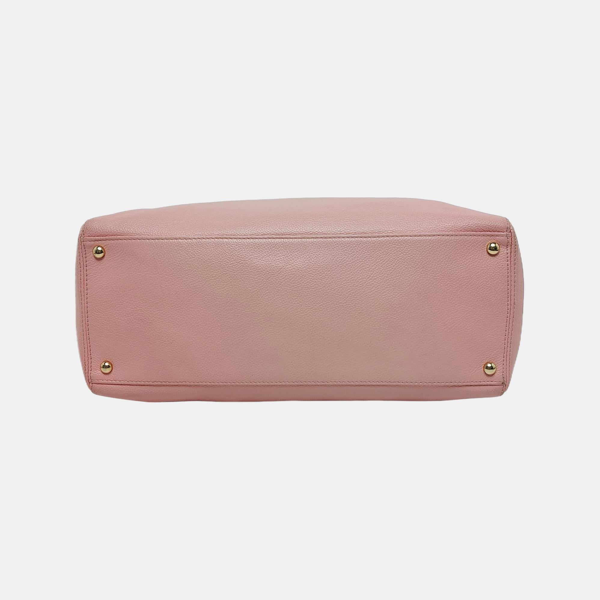 Women's Chanel Cerf Executive Pink Caviar Leather Handbag Gold Hardware With Strap