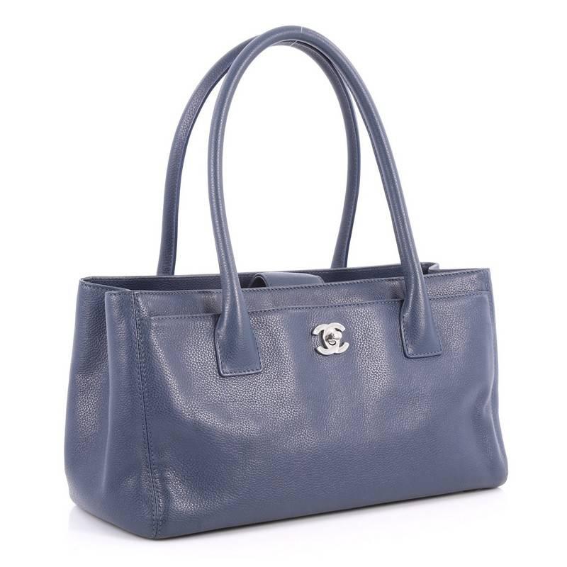 Gray  Chanel Cerf Executive Tote Leather Small