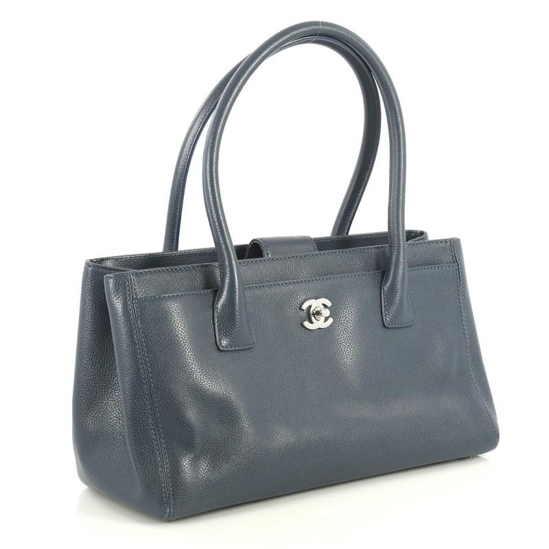chanel calfskin cerf executive shopper tote black