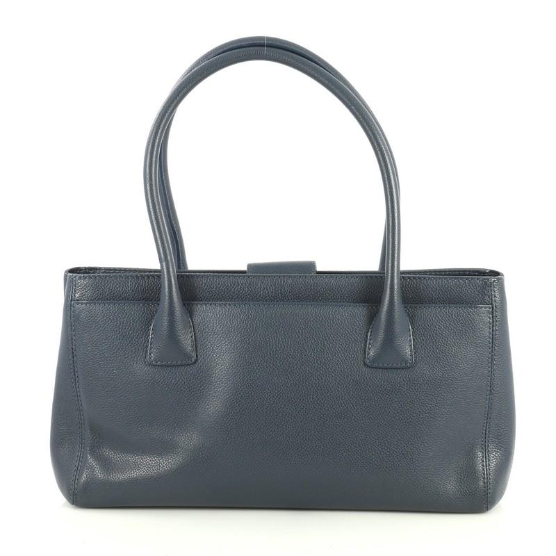 Gray Chanel Cerf Executive Tote Leather Small