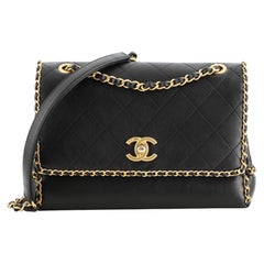 Chanel Chain All Over Flap Bag Stitched Calfskin Medium