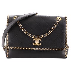 Chanel Chain All Over Flap Bag Stitched Calfskin Medium