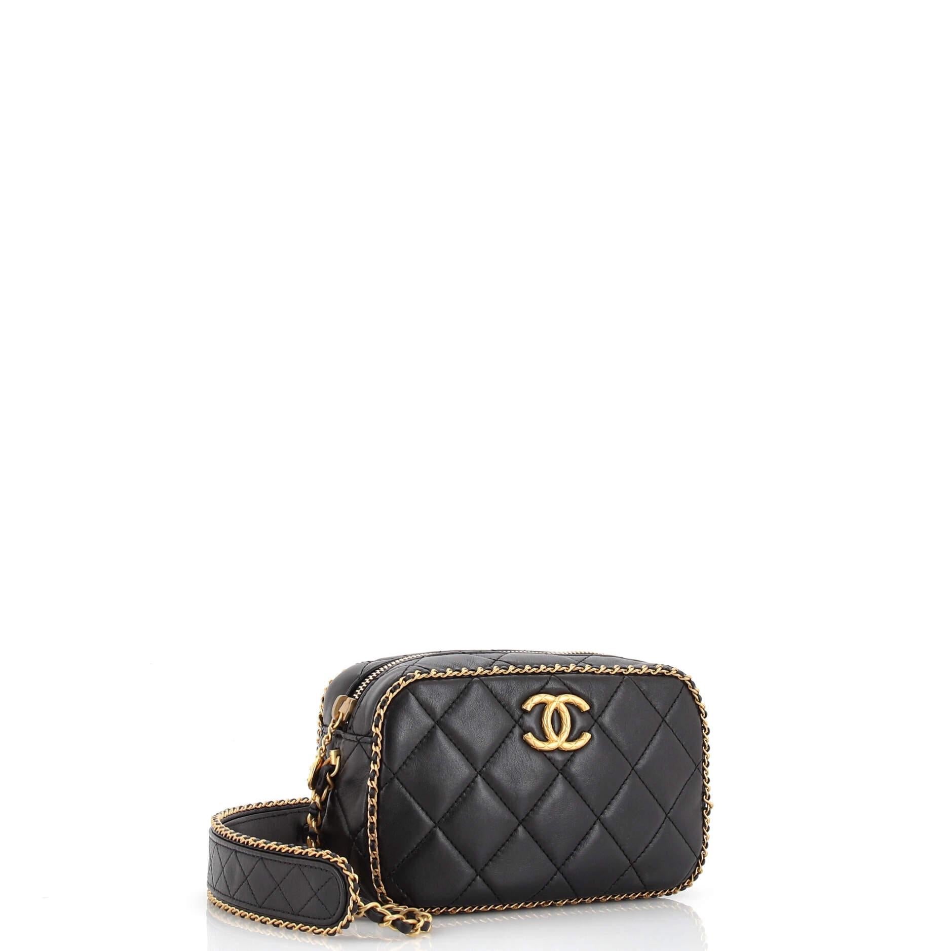 Chanel Chain Around CC Camera Case Quilted Lambskin Mini In Good Condition In NY, NY