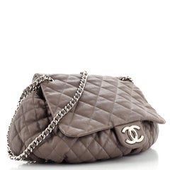 Chanel Kette um Klappe Tasche gesteppt Leder groß