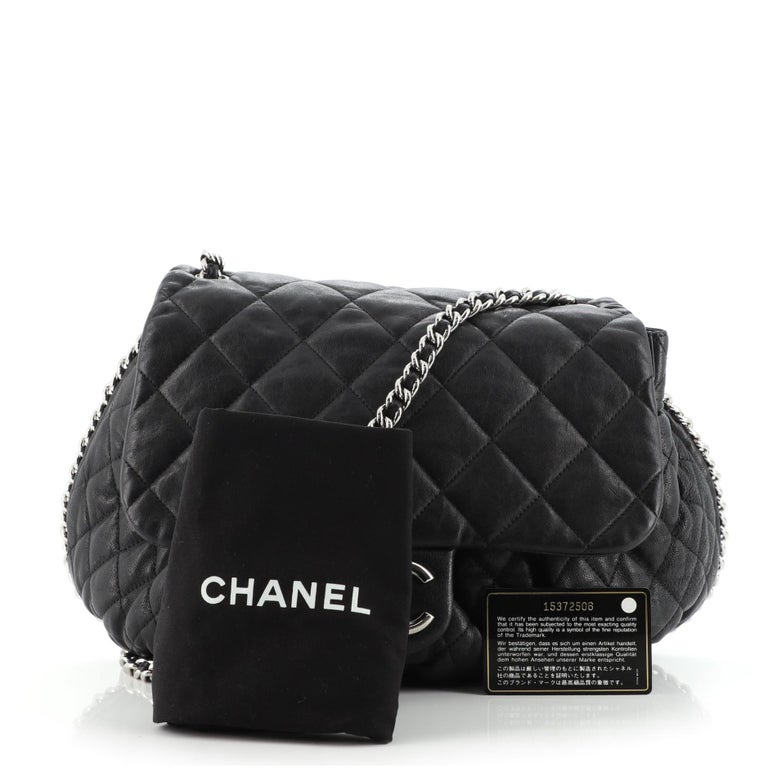 Chanel Vintage Quilted Lambskin XL Weekend Travel Overnight Business Bag  Black at 1stDibs