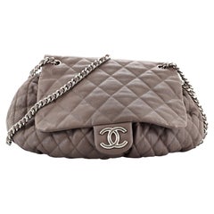 Chanel Kette um Klappe Tasche gesteppt Leder groß