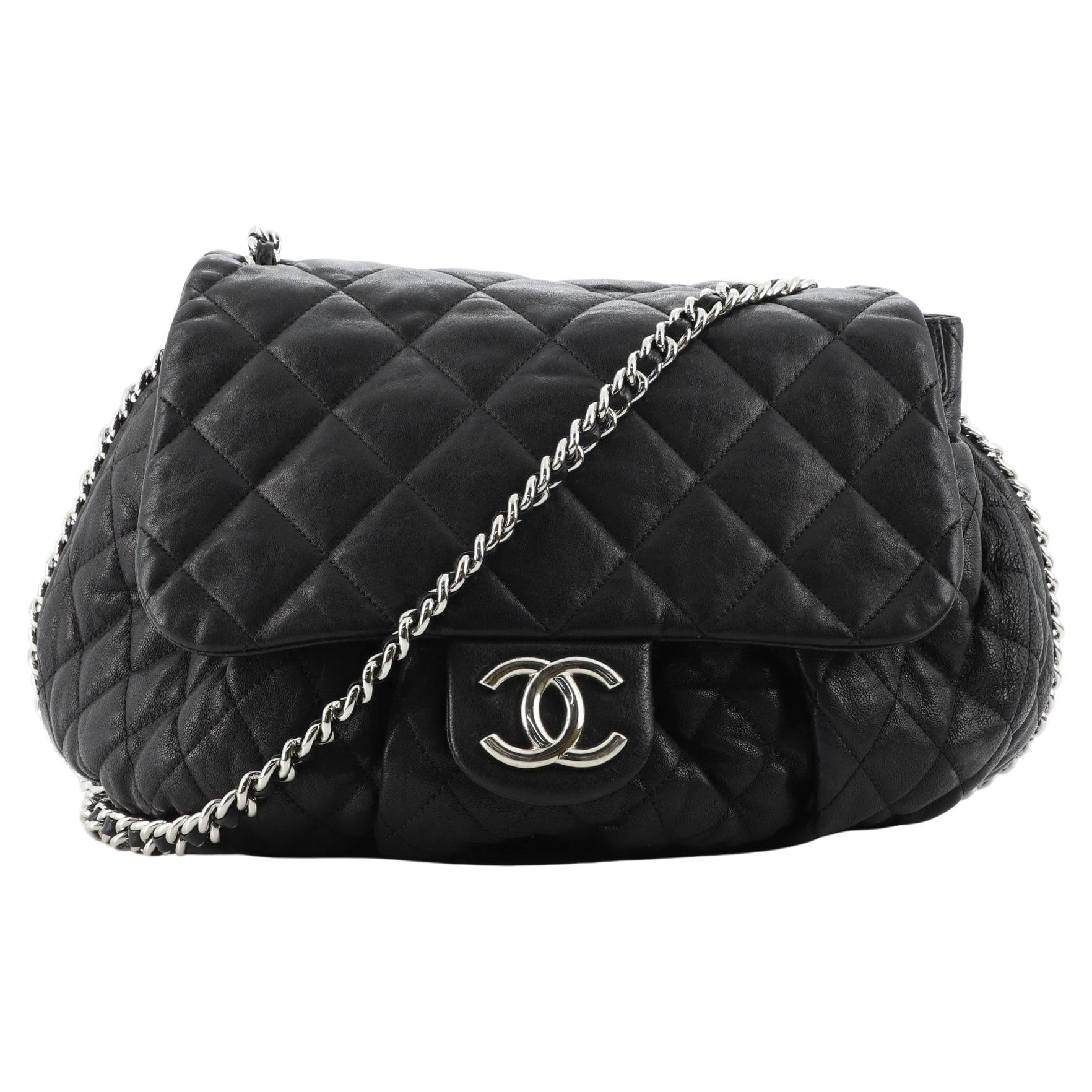 black chanel with silver hardware bag
