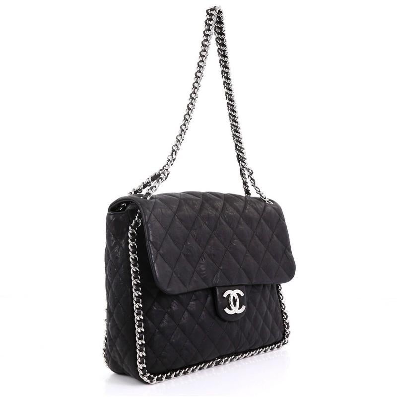Chanel Beige Quilted Nubuck Leather Maxi Chain Around Flap Bag Chanel  TLC