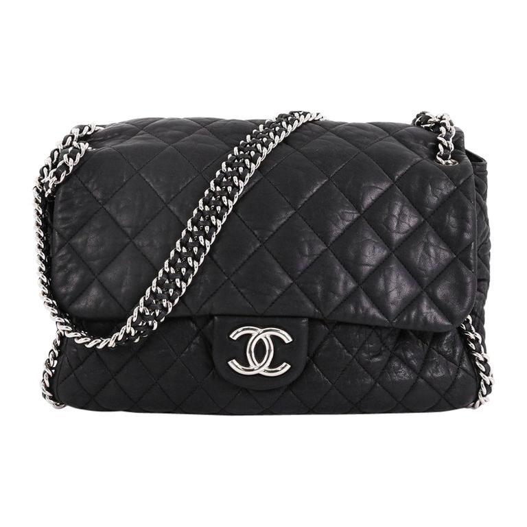 Chanel Chain Around Flap Bag Quilted Leather Maxi at 1stdibs