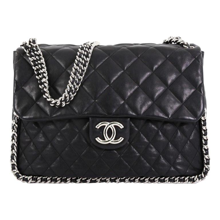 Chanel Chain Around Flap Bag Quilted Leather Maxi at 1stDibs  chanel chain  around maxi, chanel maxi chain around flap bag