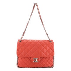 Chanel Chain Around Flap Bag Quilted Leather Maxi 