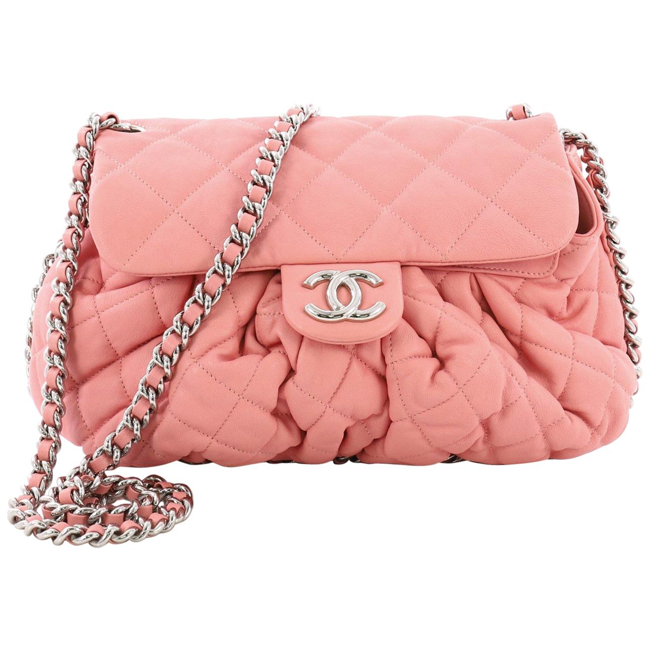 Chanel Chain Around Flap Bag Quilted Leather Medium