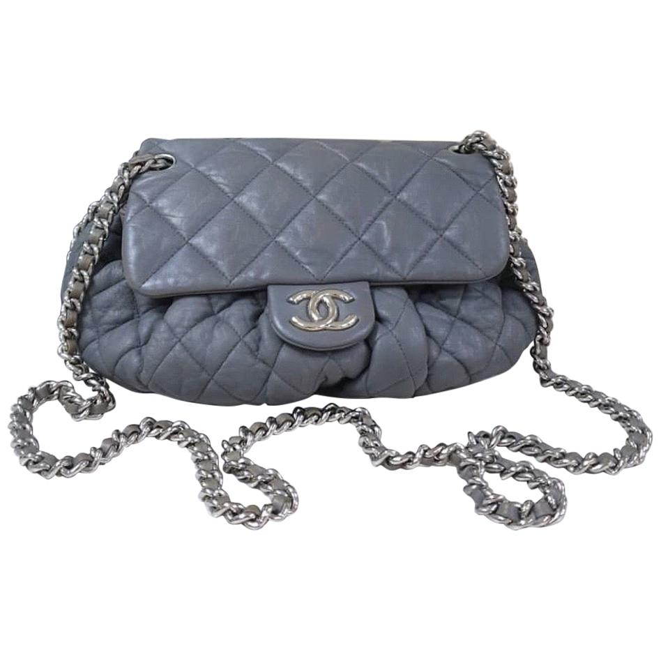 Chanel Chain Around Gray Matelasse Bag at 1stDibs
