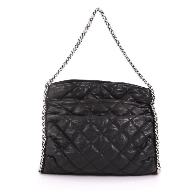 Chanel Chain Around Hobo Quilted Washed Lambskin In Good Condition In NY, NY