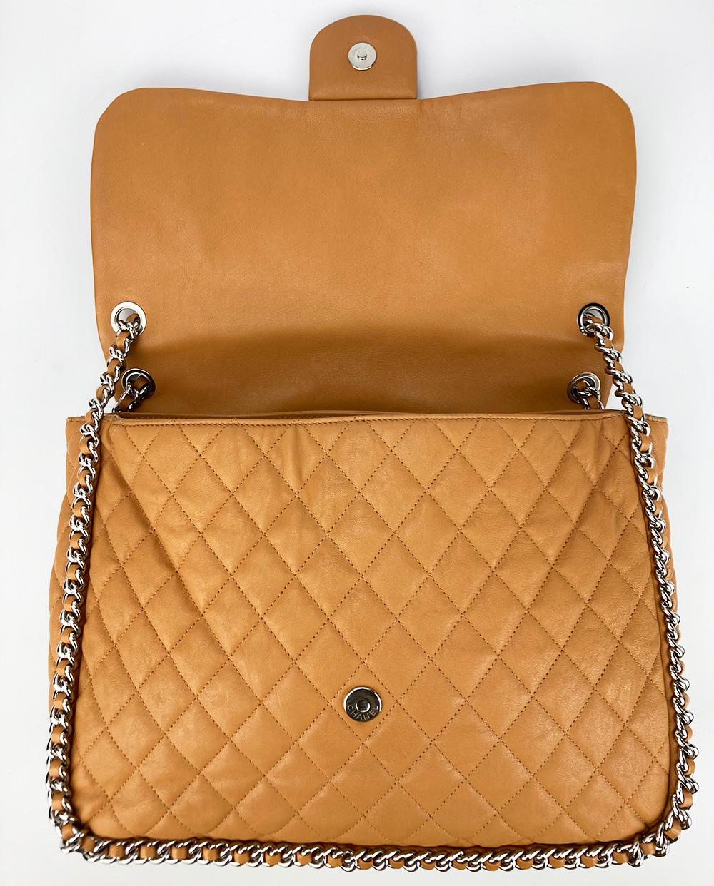 Chanel Chain Around Maxi Classic Klappe (Braun)