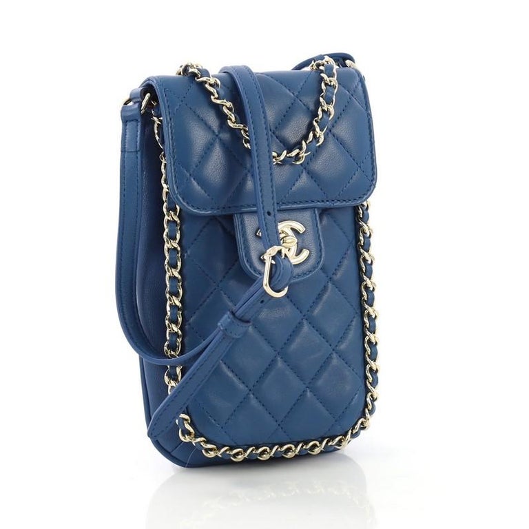 Chanel Chain Around Phone Holder Crossbody Bag Quilted Lambskin at 1stDibs