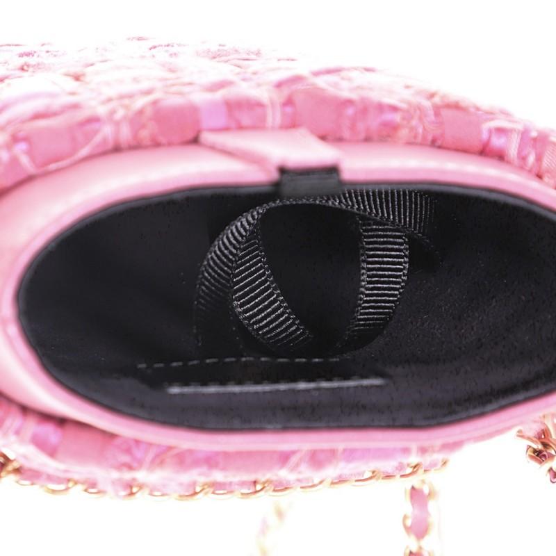 Chanel Chain Around Phone Holder Crossbody Bag Tweed And Ribbon In Good Condition In NY, NY