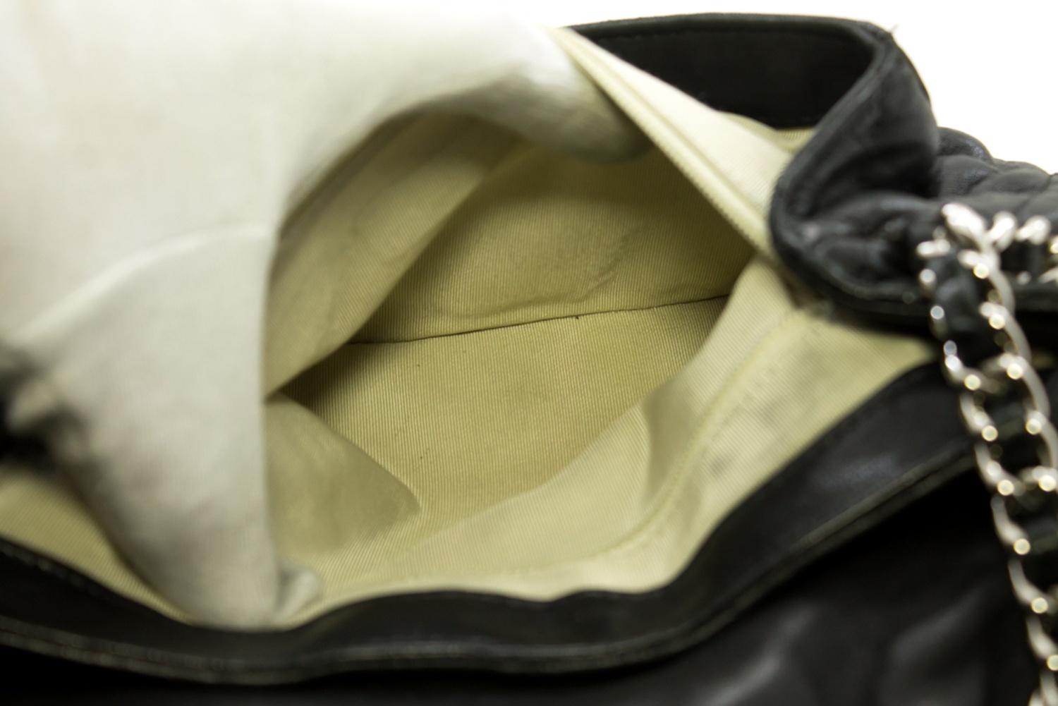 CHANEL Chain Around Shoulder Crossbody Bag Black Calfskin Leather 11