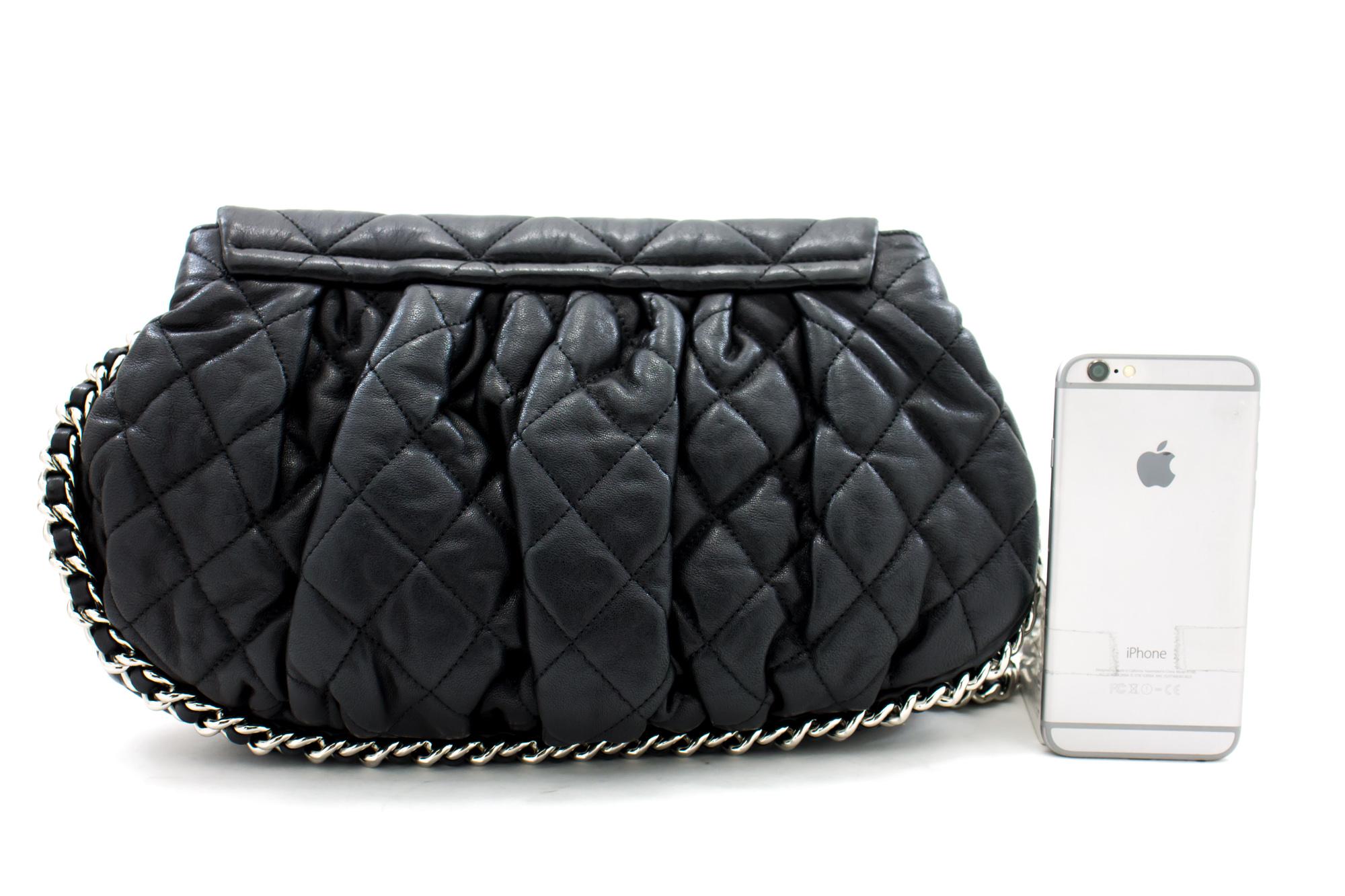 CHANEL Chain Around Shoulder Crossbody Bag Black Calfskin Leather In Good Condition In Takamatsu-shi, JP