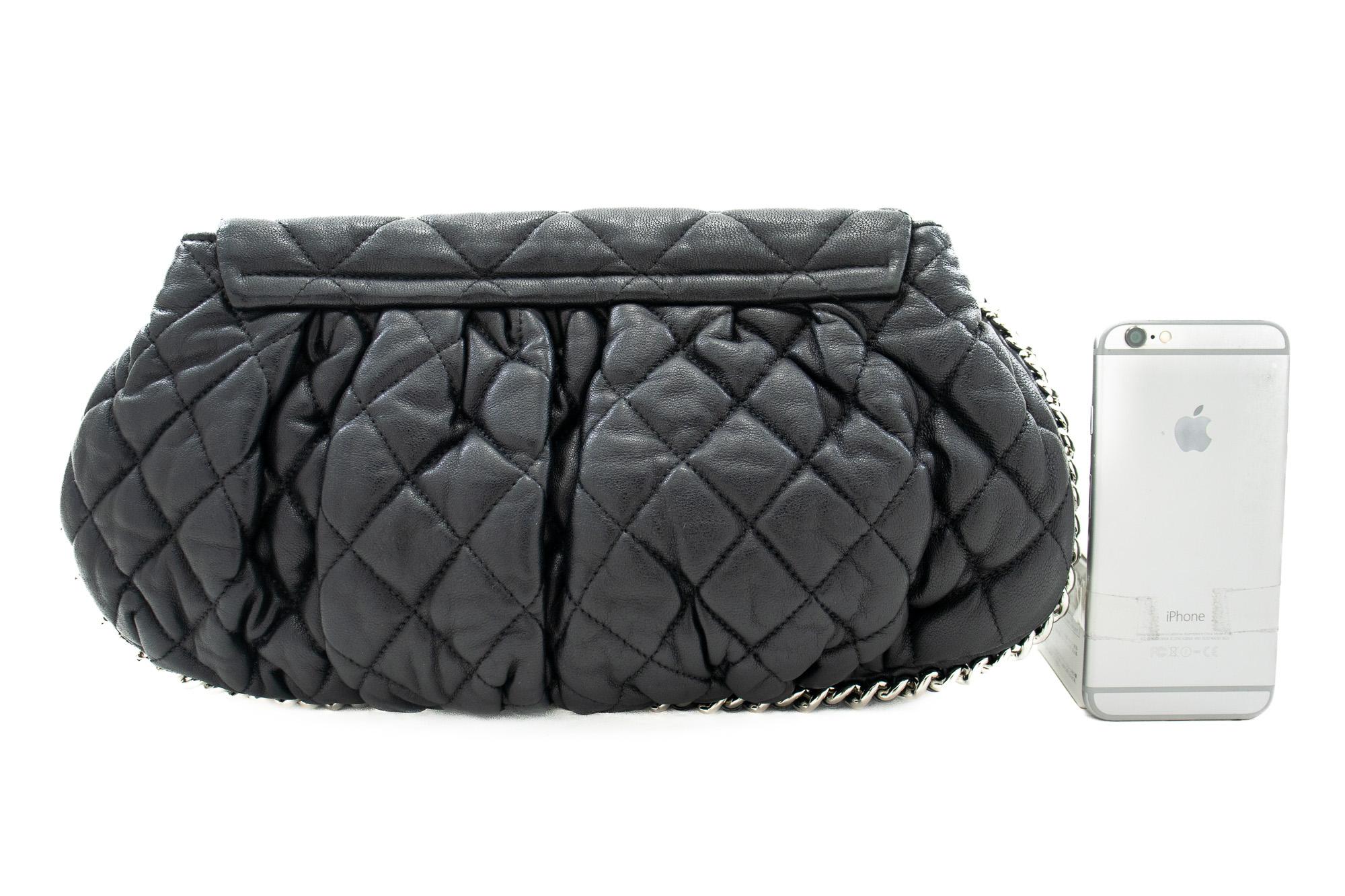 CHANEL Chain Around Shoulder Crossbody Bag Black Calfskin Leather In Good Condition For Sale In Takamatsu-shi, JP