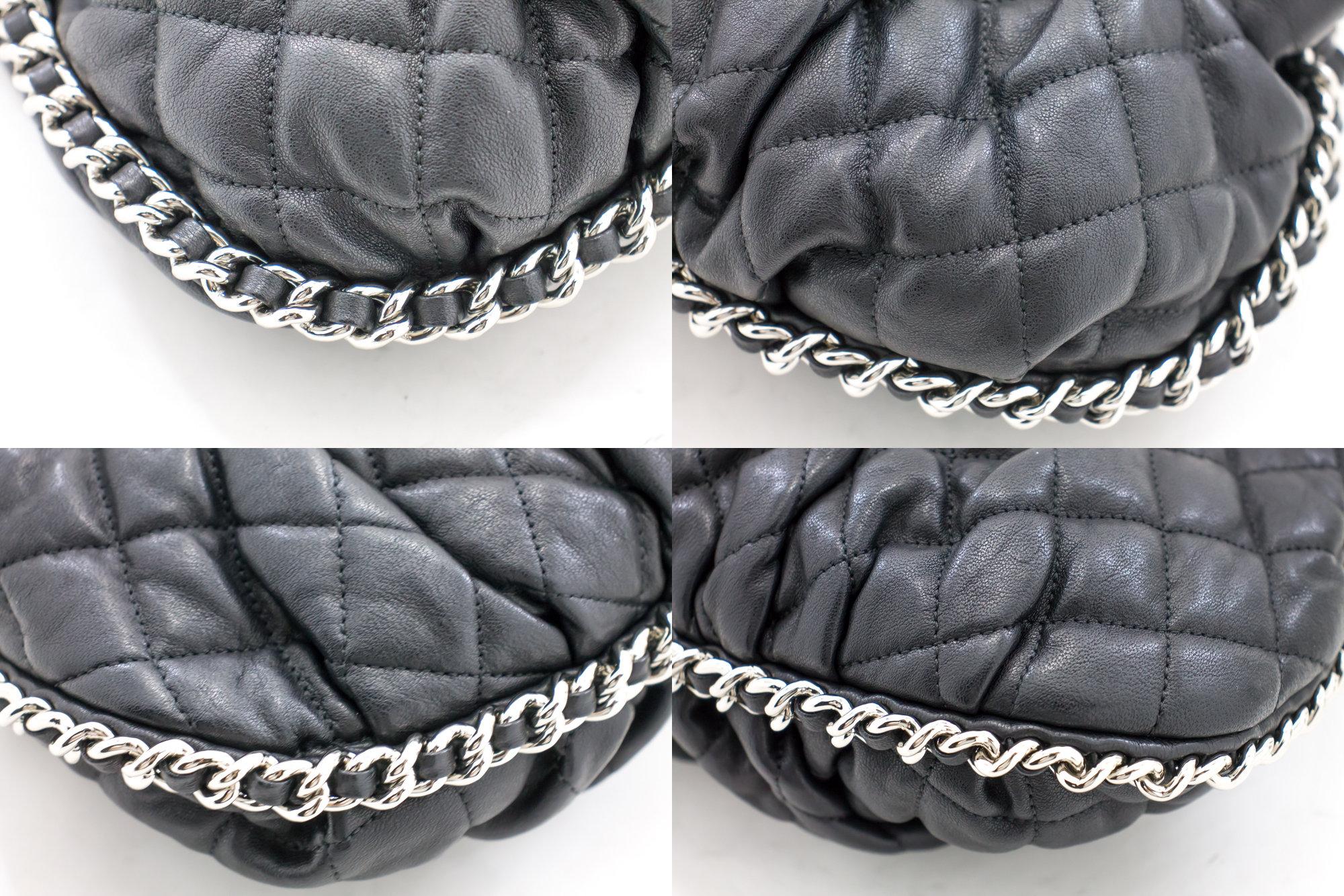 CHANEL Chain Around Shoulder Crossbody Bag Black Calfskin Leather 2