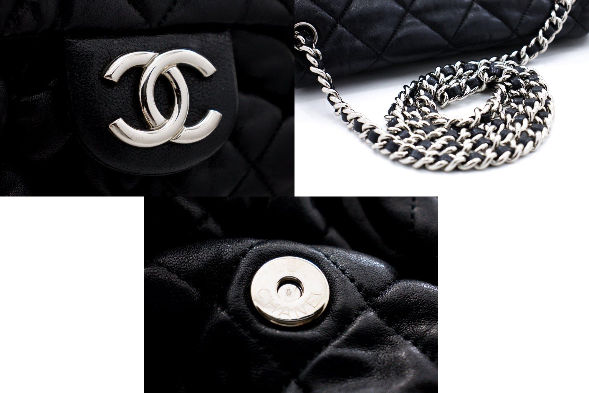 CHANEL Chain Around Shoulder Crossbody Bag Black Calfskin Leather 3