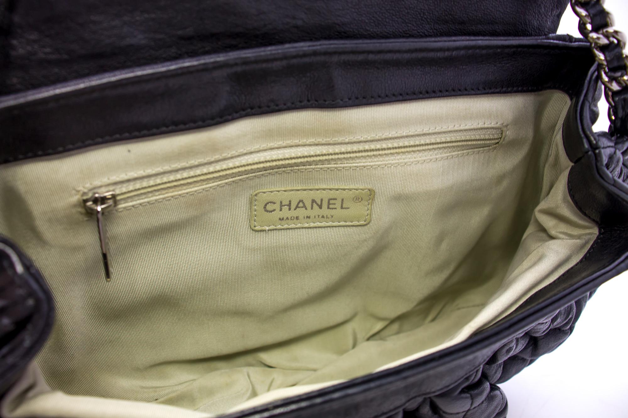 CHANEL Chain Around Shoulder Crossbody Bag Black Calfskin Leather 5