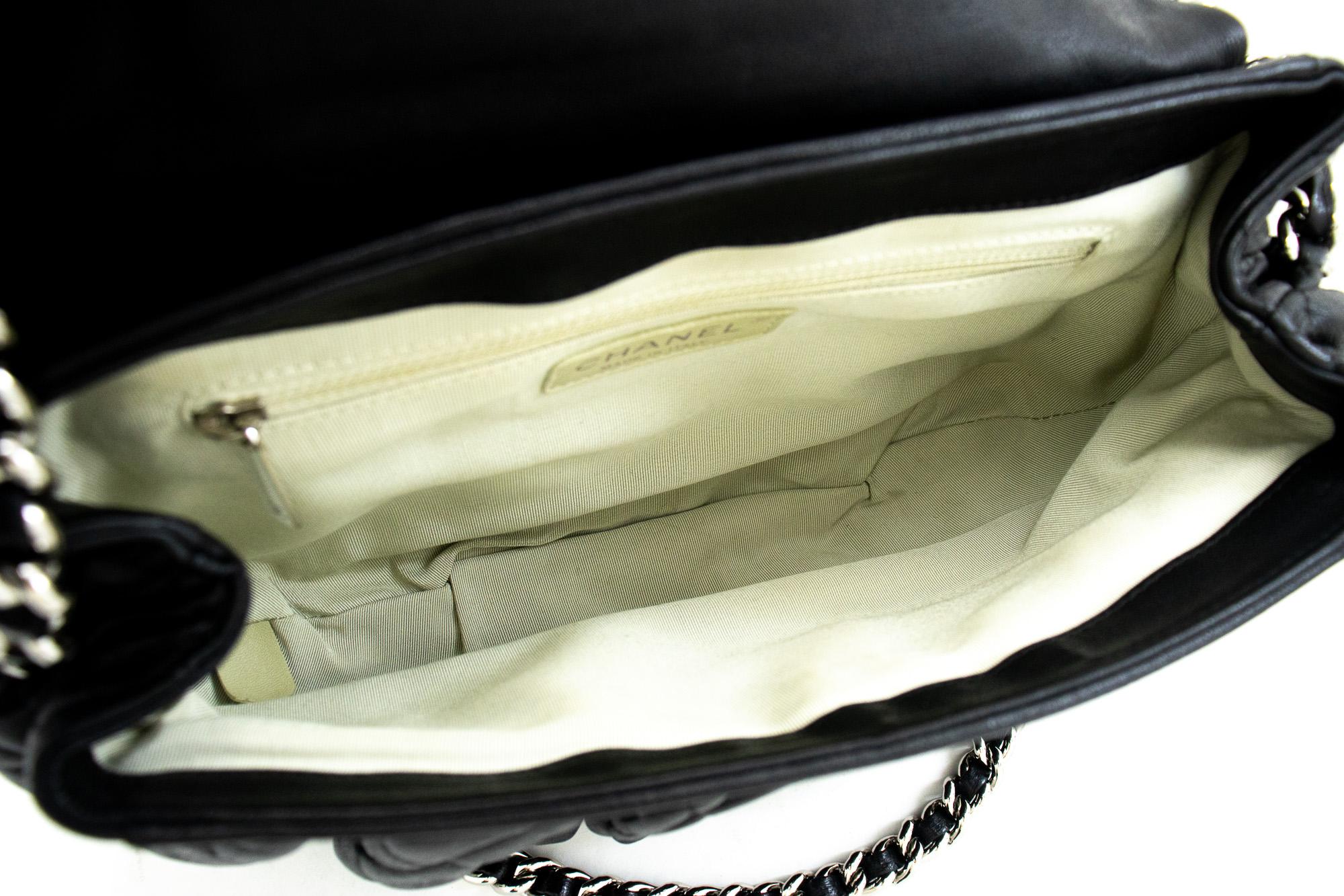 CHANEL Chain Around Shoulder Crossbody Bag Black Calfskin Leather For Sale 5