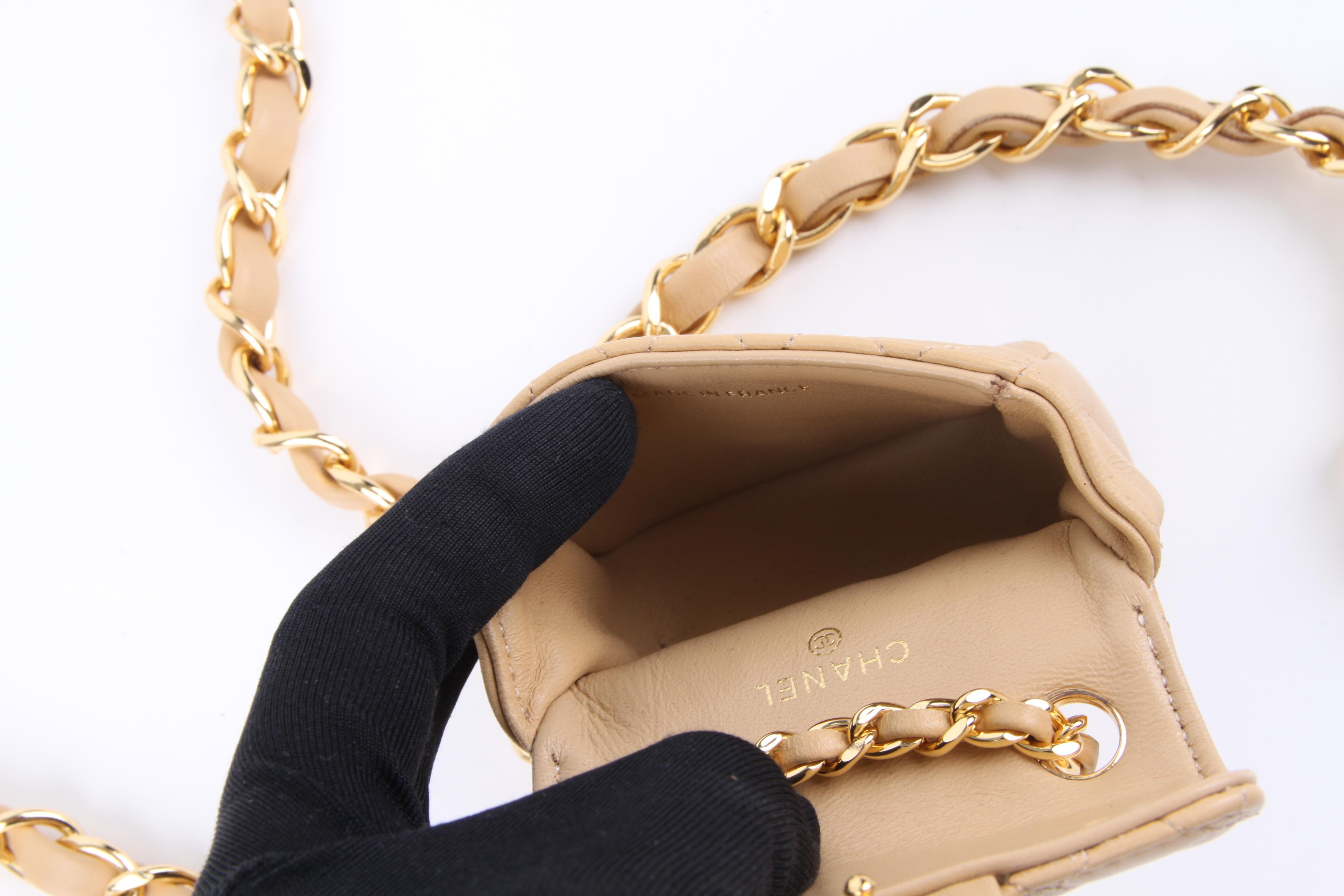 Women's or Men's Chanel Chain Belt Bag - beige
