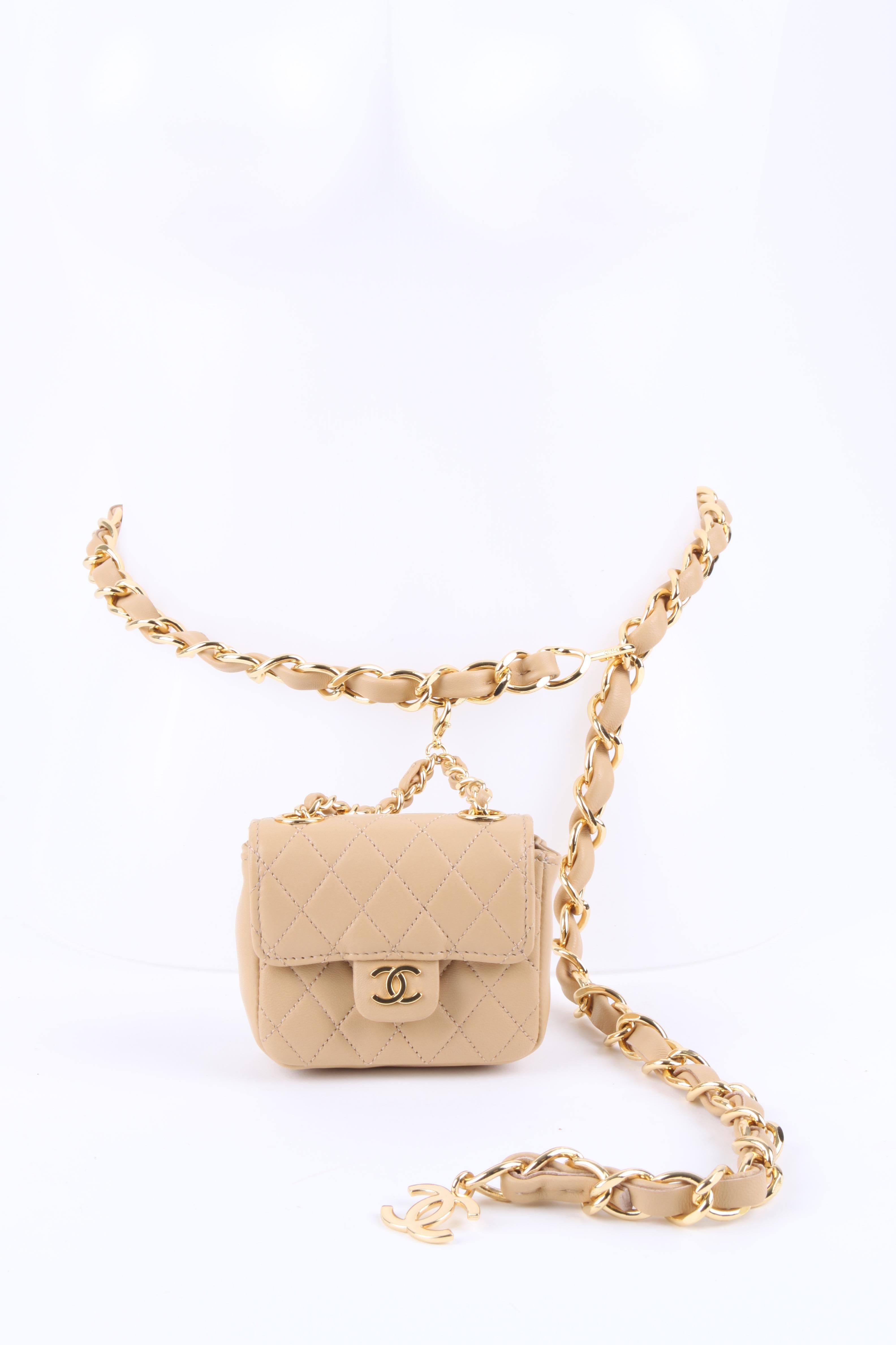 Chanel Chain Belt Bag - beige 4