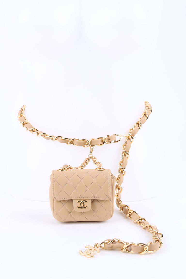 Chanel Chain Belt Bag beige at 1stDibs