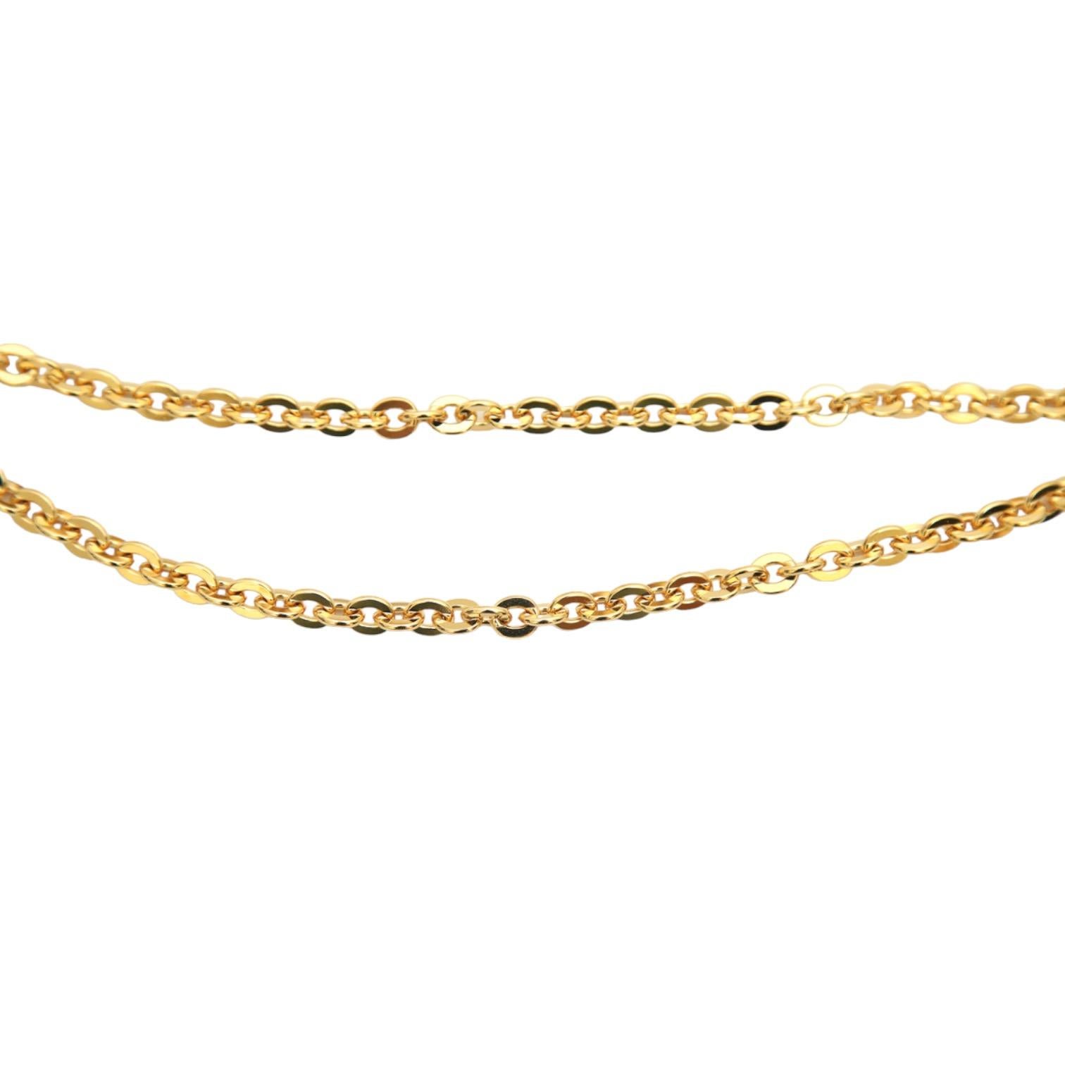 CHANEL Chain Belt Double Gold Double Drop Door CC Logo Link Charms Sz 85 BNWT 3