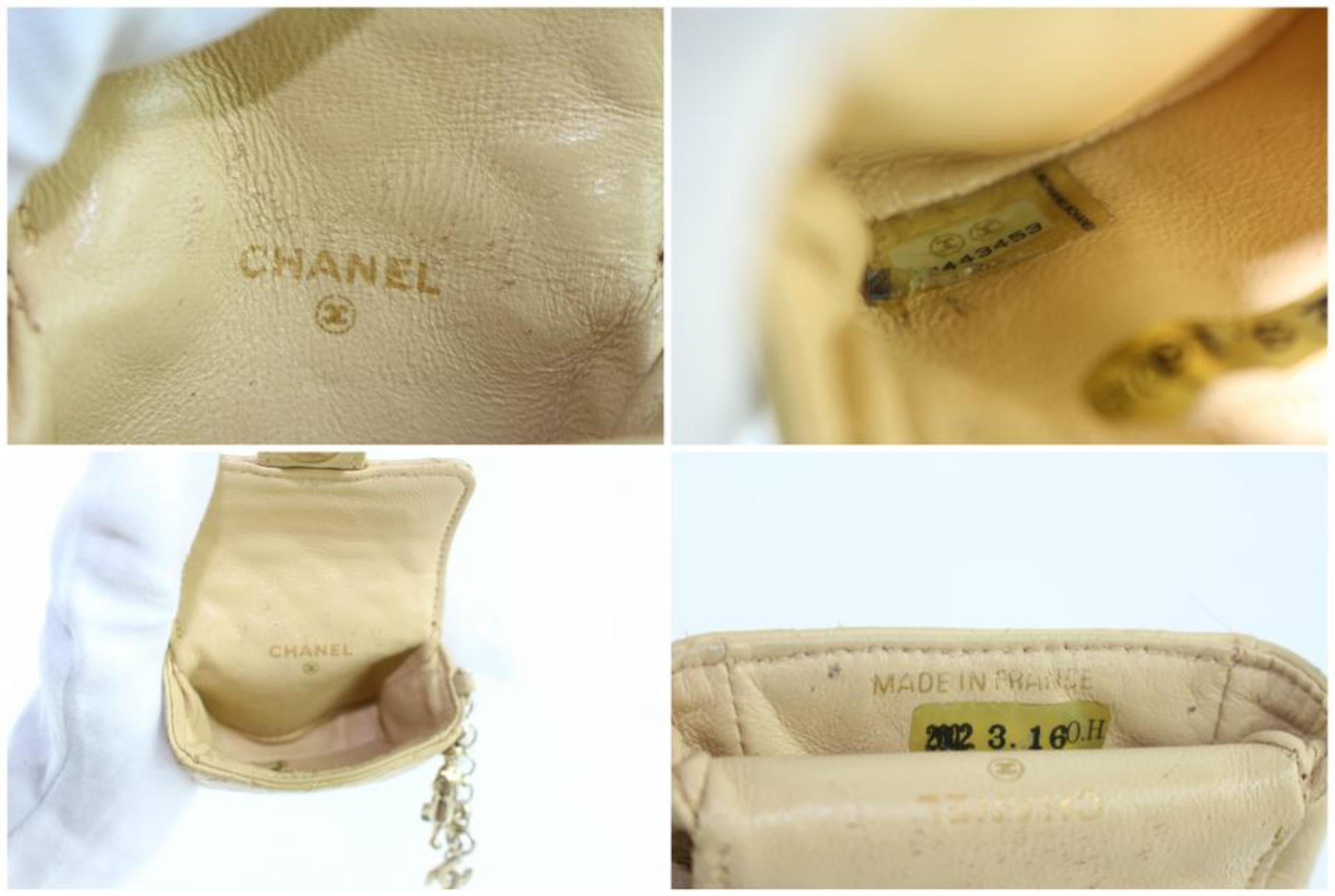 Chanel Chain Belt Fanny Pack Waist Pouch 227070 Beige Leather Cross Body Bag In Good Condition For Sale In Forest Hills, NY