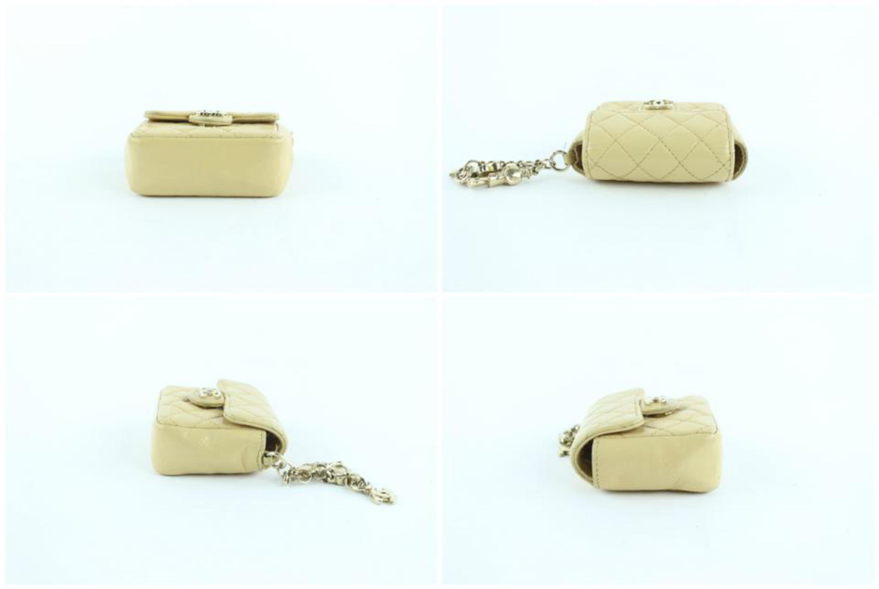 Chanel Chain Belt Fanny Pack Waist Pouch 227070 Beige Leather Cross Body Bag For Sale 4