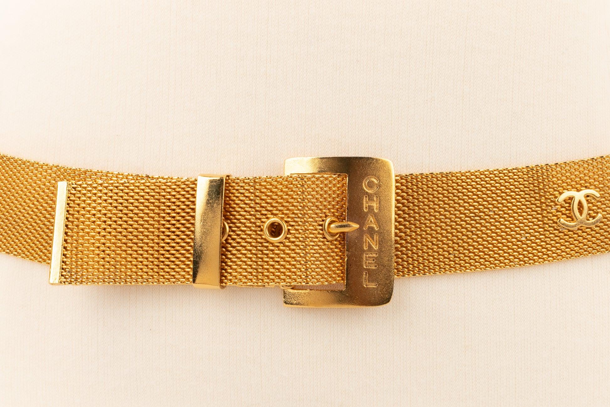 Gray Chanel Chain Belt with CC Logos, 2004