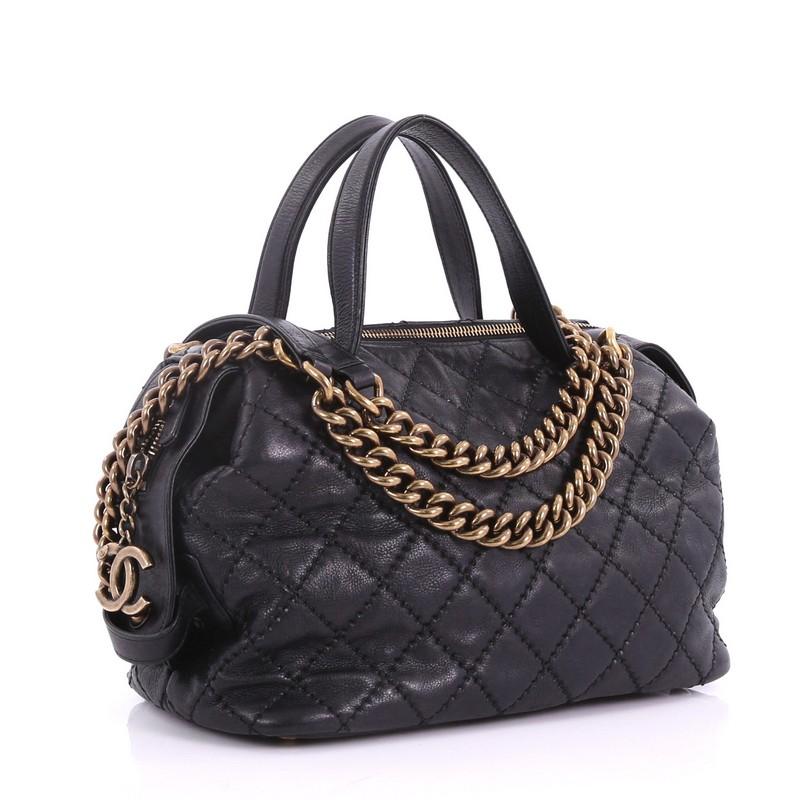 chanel quilted bowling bag